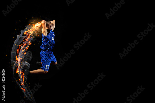 Obraz na płótnie koszykówka piłka amerykański portret lekkoatletka