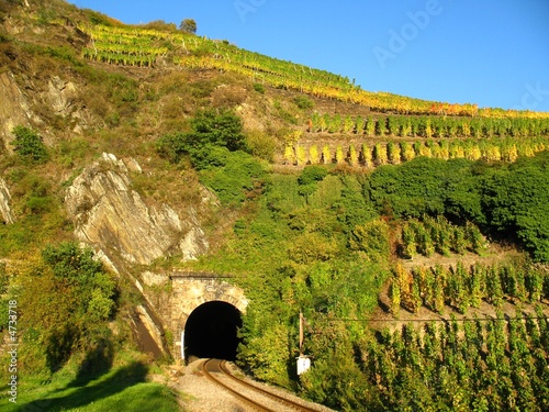 Fototapeta góra tunel jasny kolejowych pociąg