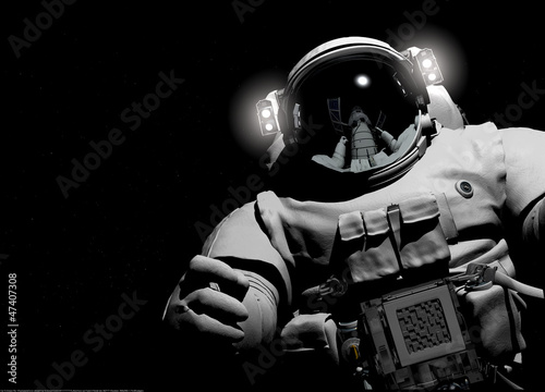 Plakat wszechświat astronauta księżyc