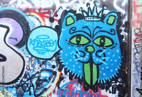 Naklejka lew miejski street art król
