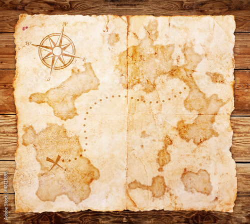 Naklejka stary wyspa mapa brzeg starodawny