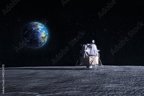 Obraz na płótnie Lądowanie na księżycu