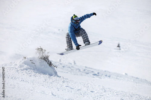 Fotoroleta snowboard ludzie góra
