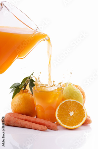 Naklejka świeży owoc napój zdrowy