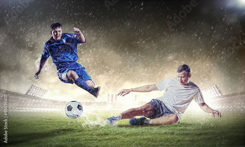 Fototapeta piłka nożna sport sztorm trawa mężczyzna