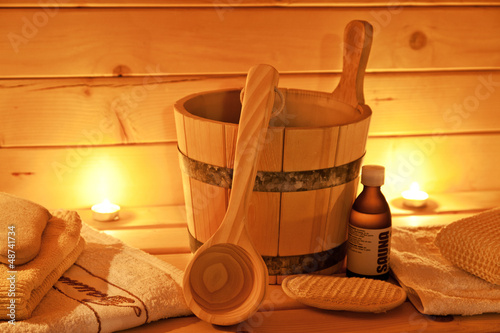 Fotoroleta woda sauna świeca ciało wellnes