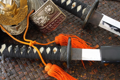 Naklejka japoński japonia antyczny hełm samuraj