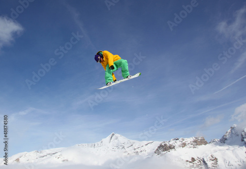 Fototapeta park szczyt snowboarder śnieg snowboard