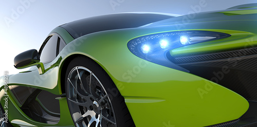 Obraz na płótnie Zielony sportowy samochód