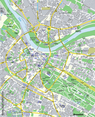 Naklejka droga śródmieście mapa plan miasta