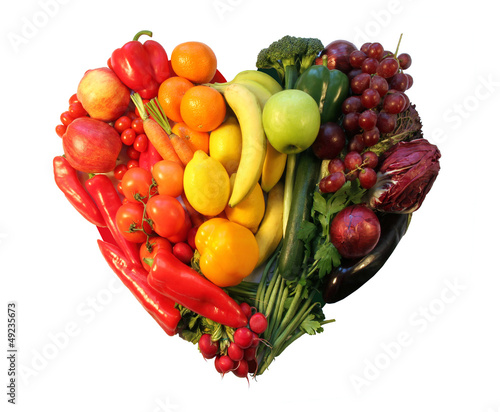 Naklejka fitness serce warzywo