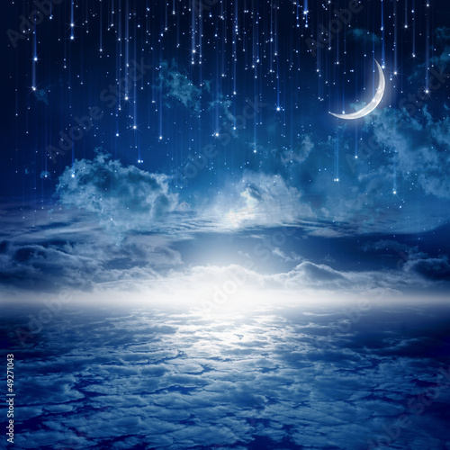 Obraz na płótnie księżyc noc natura spokojny gwiazda