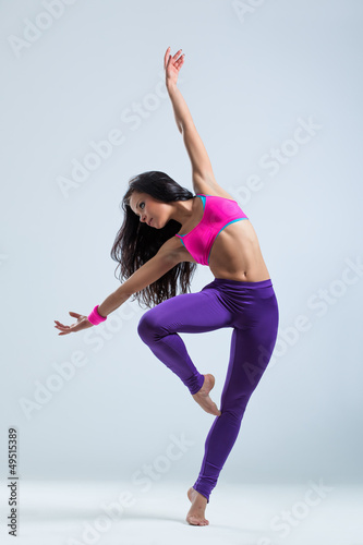 Fototapeta jazz piękny dziewczynka ćwiczenie fitness