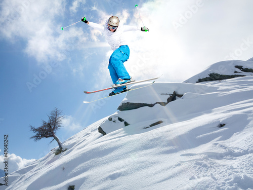 Plakat sport śnieg widok niebo krajobraz