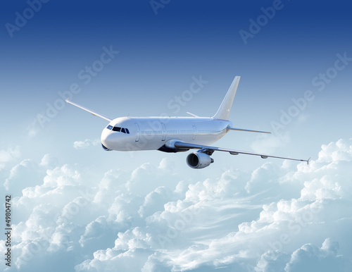 Fotoroleta Samolot na błękitnym niebie
