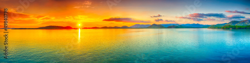 Obraz na płótnie morze widok zmierzch filipiny