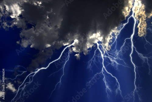 Fotoroleta sztorm natura niebo noc