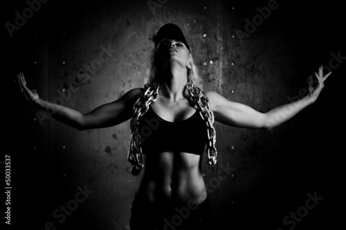Obraz na płótnie kulturystyka siłownia sport portret kobieta