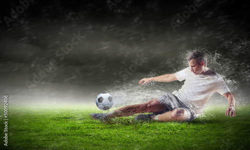Fotoroleta piłka piłka nożna sztorm lekkoatletka