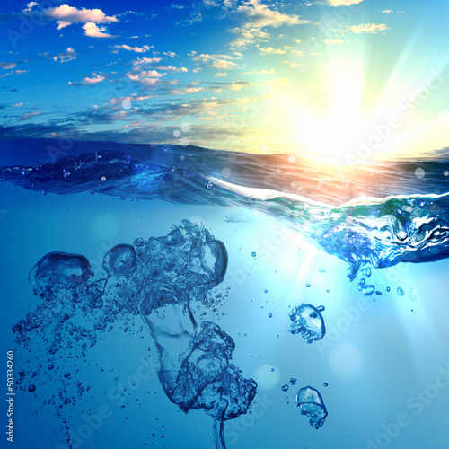 Fototapeta podwodne słońce napój świeży woda