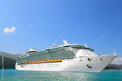 Fotoroleta niebo tropikalny karaiby statek morze