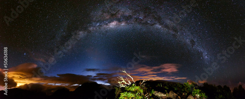 Fotoroleta kosmos góra galaktyka noc