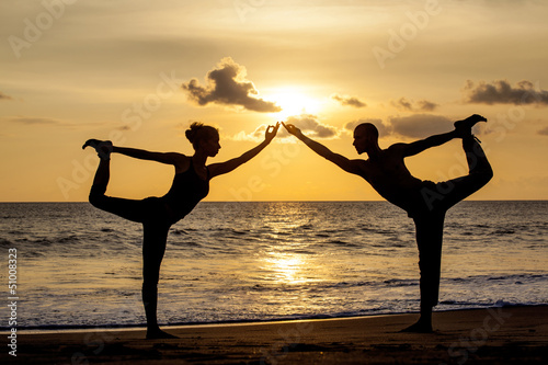 Naklejka zdrowie joga słońce wybrzeże