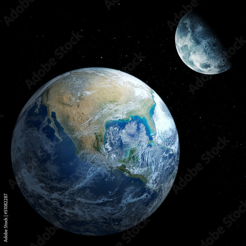 Naklejka kosmos glob świat planeta kontynent