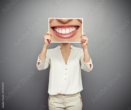 Naklejka twarz obraz zabawa kobieta usta