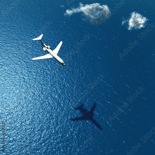 Fotoroleta morze samolot natura