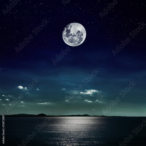 Fotoroleta noc natura księżyc