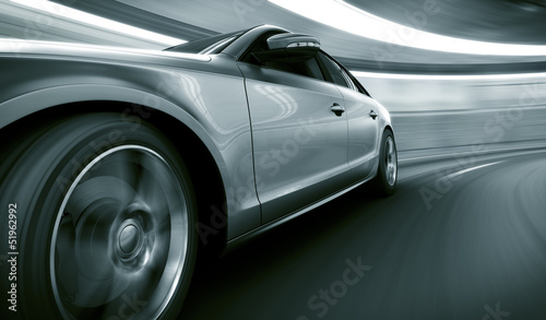 Naklejka ruch 3D droga samochód sportowy samochód