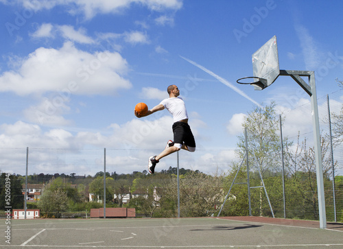 Plakat niebo mężczyzna koszykówka