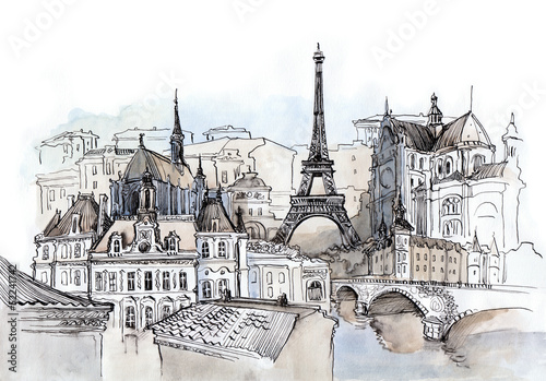 Obraz na płótnie miejski wieża francja widok narodowy