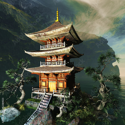 Naklejka architektura vintage orientalne natura piękny