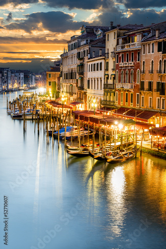 Obraz na płótnie Wielki kanał nocą w Wenecji