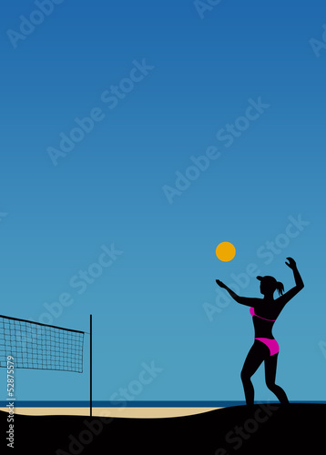 Fotoroleta słońce kobieta mecz piłka