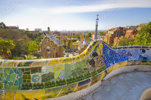 Naklejka widok europa barcelona architektura