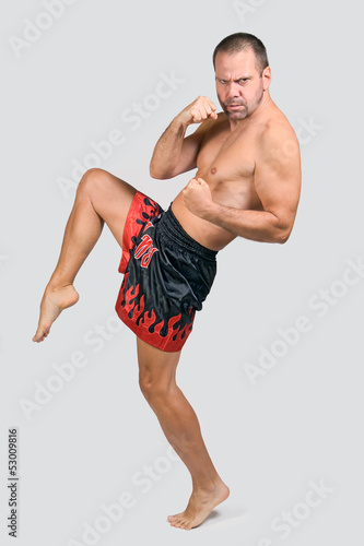 Plakat kick-boxing boks ćwiczenie