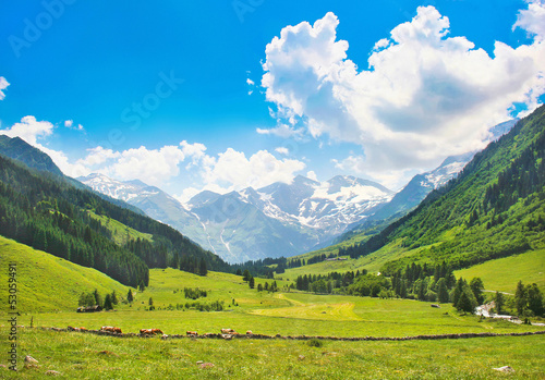 Obraz na płótnie Przepiękny krajobraz w Alpach, Międzynarodowy Park Hohe