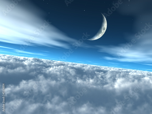 Obraz na płótnie fiołek 3D niebo natura księżyc
