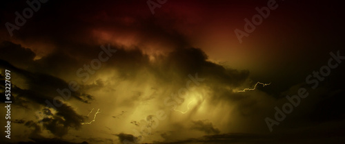 Plakat panorama panoramiczny noc niebo