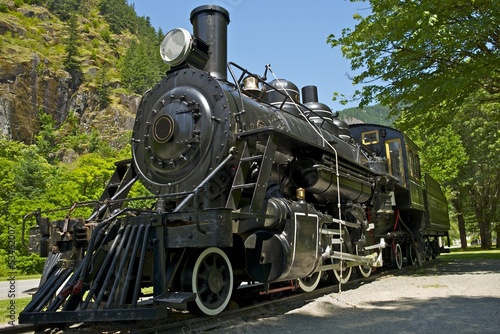 Fotoroleta transport lokomotywa silnik vintage amerykański