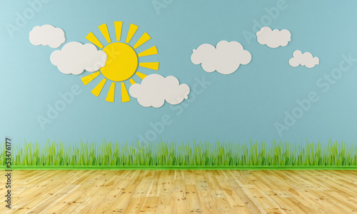 Obraz na płótnie trawa słońce nowoczesny dzieci wnętrze