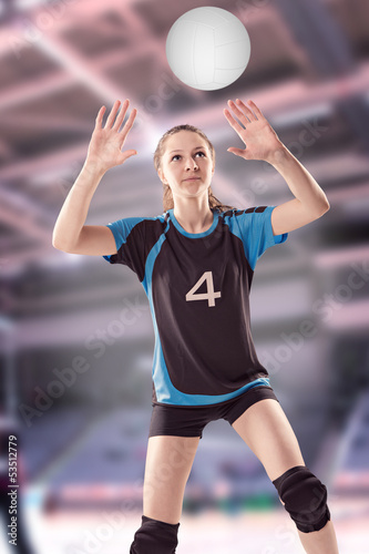 Plakat zabawa ludzie kobieta sport siatkówka