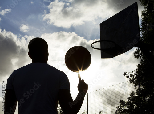 Fototapeta koszykówka mężczyzna niebo