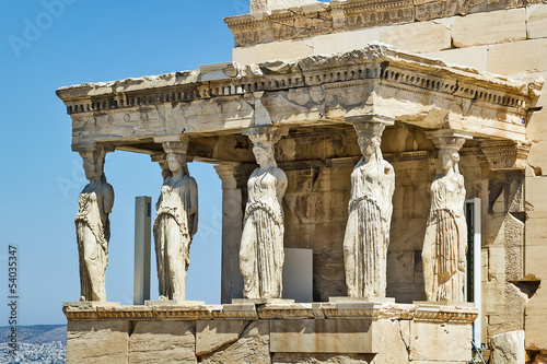 Plakat stary świątynia ateny grecja