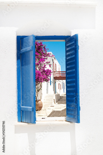 Naklejka santorini wioska lato wyspa grecja