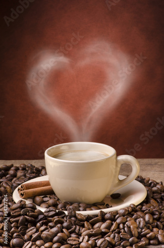 Fototapeta serce kawa arabski palenie brązowy