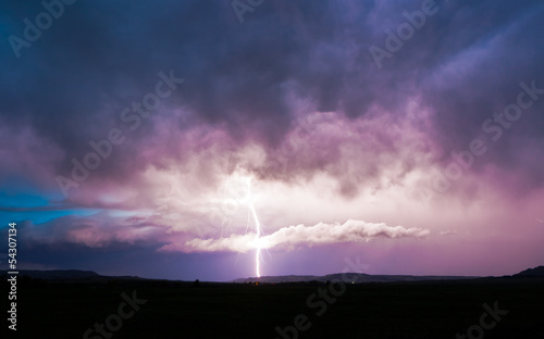Fototapeta sztorm wiejski pejzaż noc natura